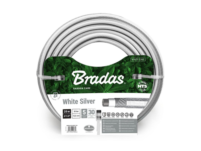 Bradas Tuyau d'arrosage NTS WHITE SILVER, 3/4', 30 m