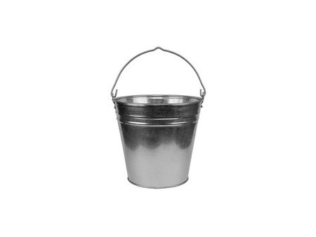Bradas Seau en zinc, 5 litres, argent