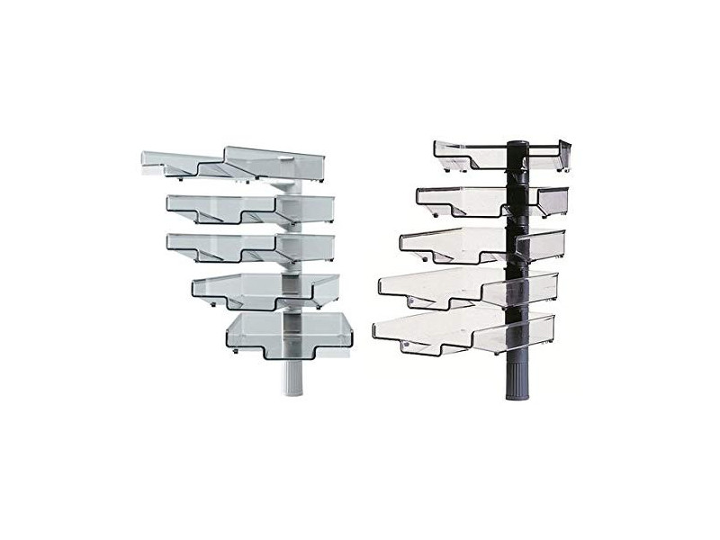 Hansa Colonne pivotante avec 5 bacs courrier, gris clair