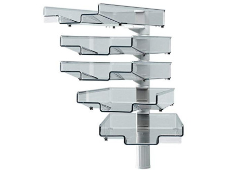Hansa Colonne pivotante avec 5 bacs courrier, gris clair