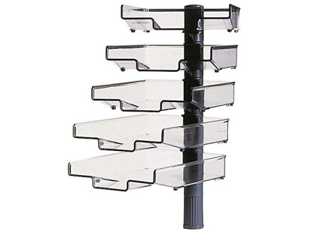Hansa Colonne pivotante avec 5 bacs courrier, gris clair