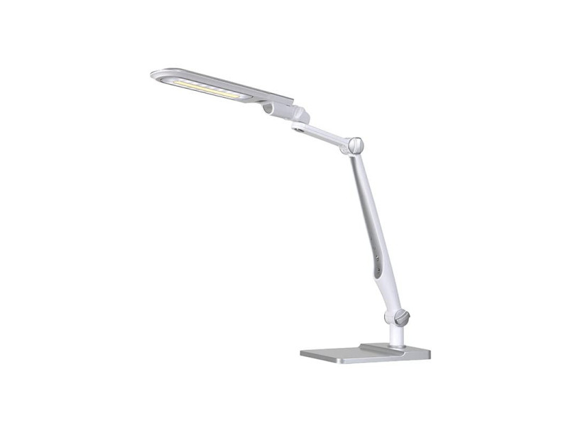 Hansa Lampe de bureau à LED Multiflex, pince & socle, argent