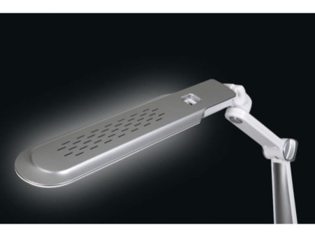 Hansa Lampe de bureau à LED Multiflex, pince & socle, argent