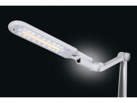 Hansa Lampe de bureau à LED Multiflex, pince & socle, argent