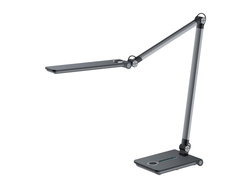Hansa Lampe de bureau à LED 'Wave', socle, gris métallique