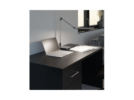 Hansa Lampe de bureau à LED 'Wave', socle, argent brossé