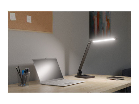 Hansa Lampe de bureau à LED 'Breeze', socle, argent brossé