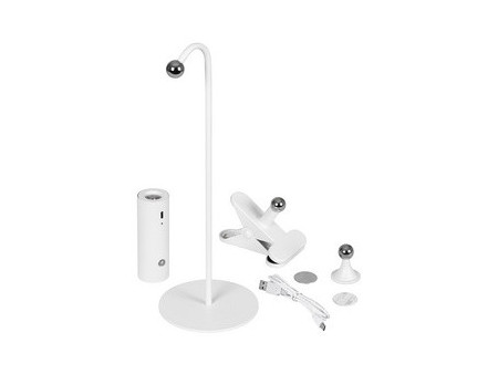 Hansa Lampe de bureau à LED rechargeable Flare spot, blanc