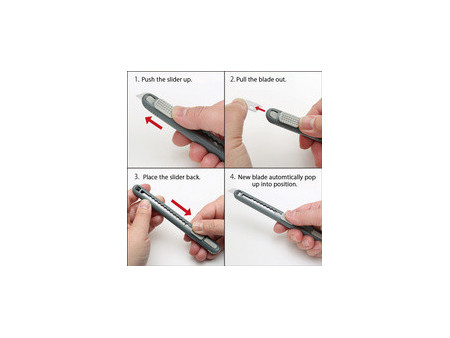 NT Cutter A-551P, cutter en plastique avec réservoir à lame