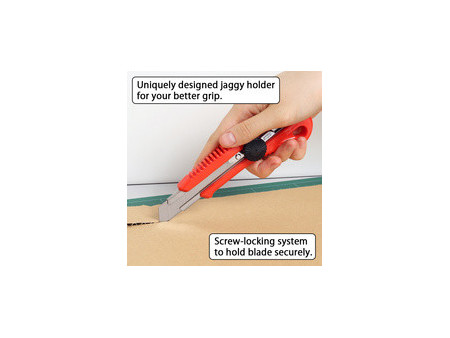 NT Cutter L-550P, boîtier en plastique, lame 18 mm, rouge