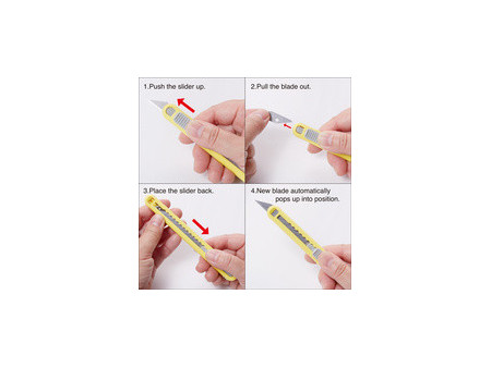 NT Cutter A553P, boîtier en plastique, jaune
