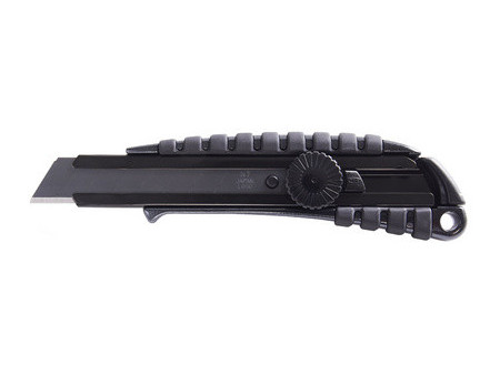NT Cutter PMGL-EV02, boîtier en aluminium, 18 mm, noir