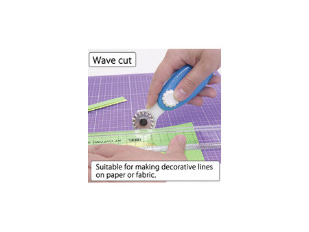 NT Cutter WA-2P, boîtier plastique, pour coupe ondulée, bleu