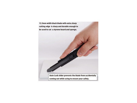 NT Cutter PMGH-EVO2, boîtier en aluminium, 12,3 mm, noir