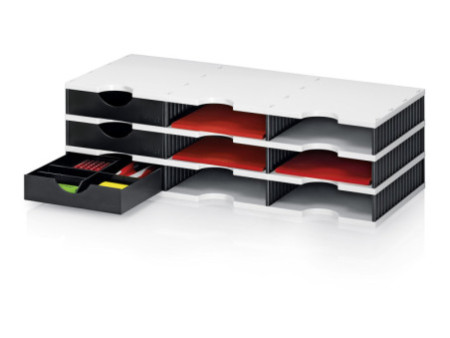 styro Station de classement styrodoc trio, 9 compartiments