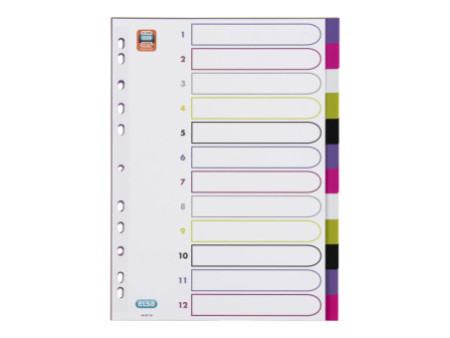 Oxford Intercalaires en plastique myColour, A4, 12 touches