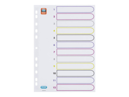 Oxford Intercalaires en plastique myColour, A4, 12 touches