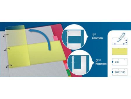 Oxford Intercalaires Duo, en carton, 240 x 105 mm, bleu