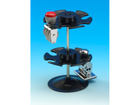 WEDO Porte-timbres, pour 12 timbres, rond, 2 étages, noir