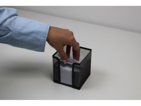 WEDO Bloc cube avec boîtier 'Office', fil métallique, noir