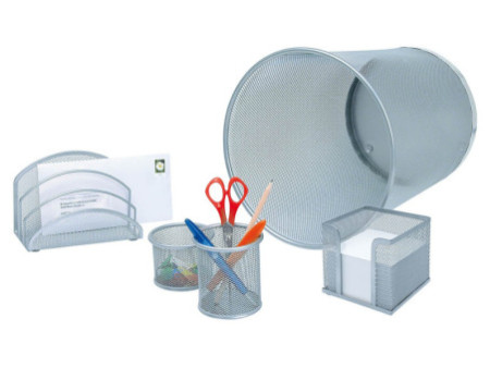 WEDO Bloc cube avec boîtier 'Office', fil métallique, argent