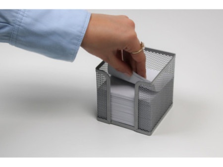 WEDO Bloc cube avec boîtier 'Office', fil métallique, argent