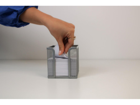 WEDO Bloc cube avec boîtier 'Office', fil métallique, argent