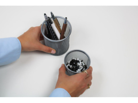WEDO Set de pots à crayons Office, argent, en fil de fer