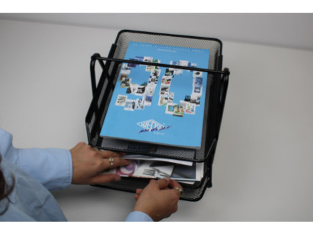WEDO Corbeille à courrier Office, 3 compartiments, noir