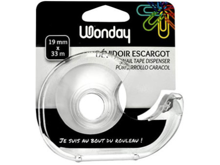 Wonday Dévidoir manuel, transparent, en plastique, vide