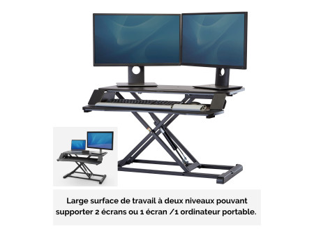 Fellowes Station de travail assis-debout Corsivo, noir