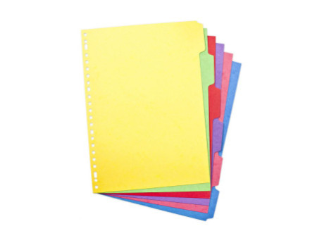 Oxford Intercalaires carton, uni, A4, multicolore, 6 touches