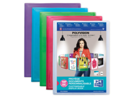 Oxford Protège-documents POLYVISION, 100 pochettes, assorti