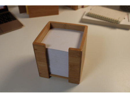 WEDO Bloc cube avec boîtier, en bambou, avec papier