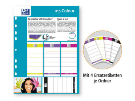 Oxford Classeur myColour, dos 80 mm, vert clair / rose