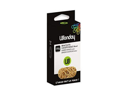 Wonday Bracelets caoutchouc, nature, 40 mm, carton de 100 g
