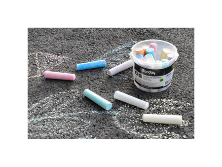 Wonday Craie de trottoir 'marelle', seau en plastique de 20