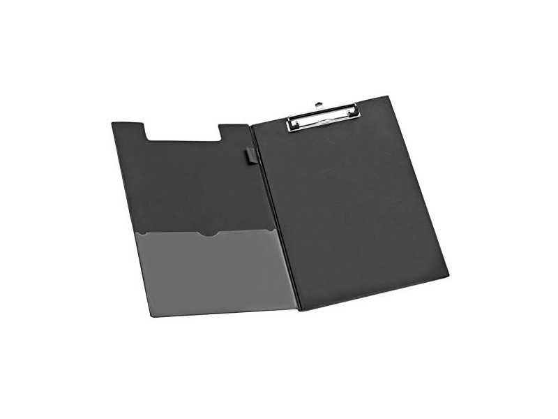 Wonday Porte-bloc à pince, A4, revêtement PVC, noir