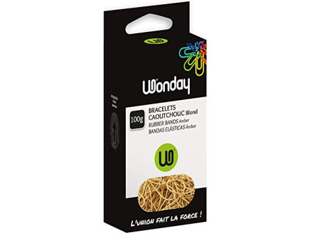 Wonday Bracelets caoutchouc, nature, 80 mm, carton de 100 g
