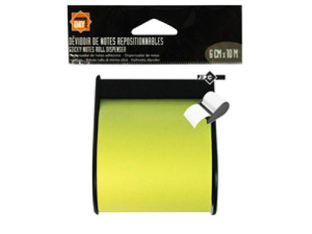Wonday Notes adhésives en rouleau, 10 m x 60 mm, jaune fluo