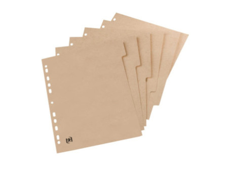 Oxford Intercalaires en carton Touareg, uni, A4, 6 touches
