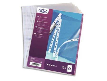 Oxford Pochette perforée, A4, PP, 0,09 mm, transparent