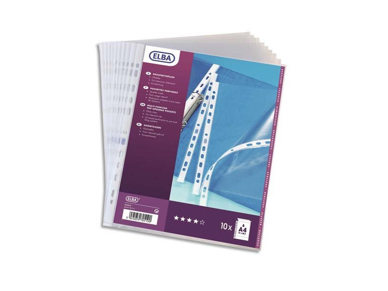 Oxford Pochette perforée, A4, PP, 0,09 mm, transparent