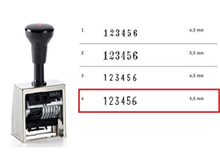 REINER Tampon numéroteur B6, taille des chiffres: 4,5 mm