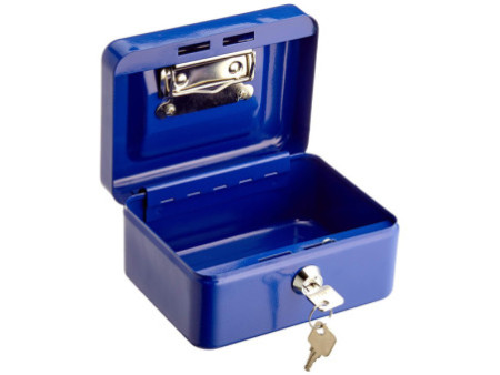 WEDO Caisse avec clip, (L)152 x (P)115 x (H)80 mm, bleu