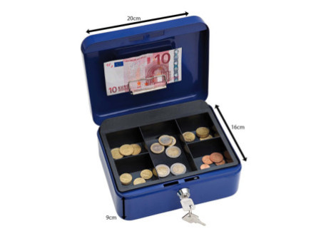WEDO Caisse avec clip, (L)200 x (P)160 x (H)90 mm, bleu