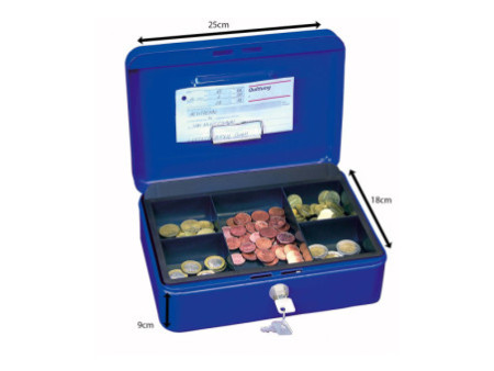 WEDO Caisse avec clip, (L)250 x (P)180 x (H)90 mm, bleu