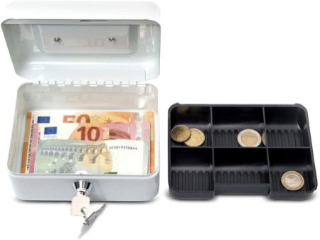 MAUL Caisse à monnaie, (L)152 x (P)125 x (H)81 mm, blanc