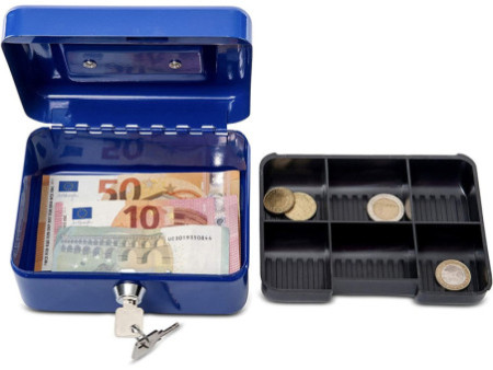 MAUL Caisse à monnaie, (L)152 x (P)125 x (H)81 mm, bleu