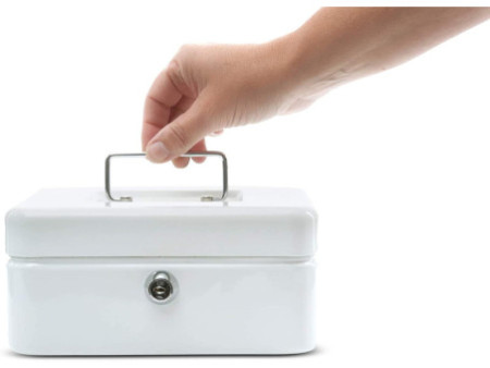 MAUL Caisse à monnaie, (L)200 x (P)170 x (H)90 mm, blanc